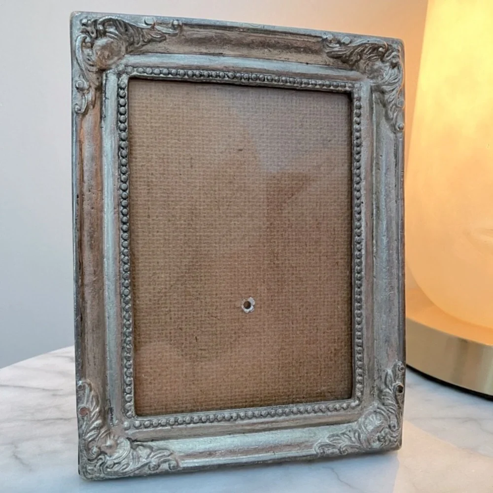 Vintage Brass Baroque Photo Frame Ornate Gold Tone 5x3.5 Glass Front Heavy